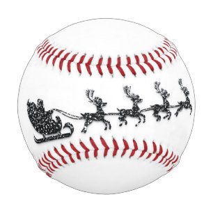 Balle De Baseball Nom personnalisé Joyeux Noël Père Noël Reindeer Ba
