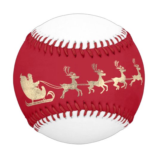 Balle De Baseball Nom personnalisé Joyeux Noël Père Noël Reindeer Go (Devant)