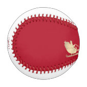 Balle De Baseball Nom personnalisé Joyeux Noël Père Noël Reindeer Go (Devant Gauche)
