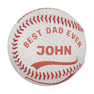 Balle De Baseball Nom personnalisé Meilleur père jamais deux noms