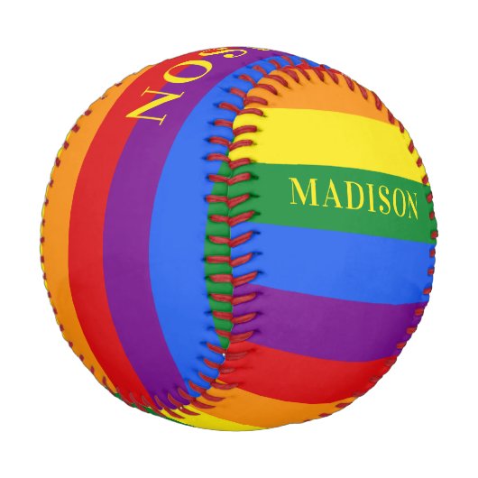 Balle De Baseball Nom personnalisé Rainbow Flag baseball (Angle)