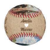 Balle De Baseball Notre première Saint Valentin Ensemble 2 Photos (Dos)