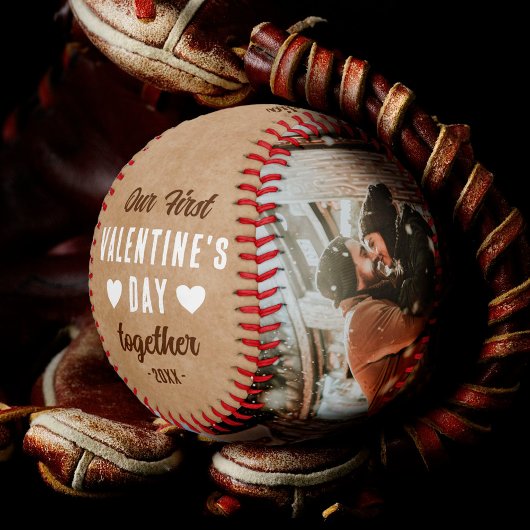 Balle De Baseball Notre première Saint Valentin Ensemble 2 Photos