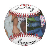 Balle De Baseball Nous t'aimons Papa's Day 2 Photo Collage (Devant)