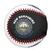 BALLE DE BASEBALL NOUVEAU DRAPEAU D'ÉTAT DE GRANITE HAMPSHIRE (Devant Gauche)