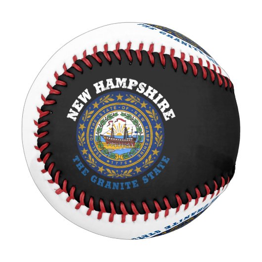 BALLE DE BASEBALL NOUVEAU DRAPEAU D'ÉTAT DE GRANITE HAMPSHIRE (Devant Gauche)