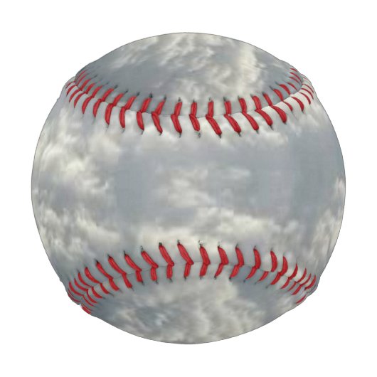 BALLE DE BASEBALL NUAGES DE FLUFFE BLANC (Devant)