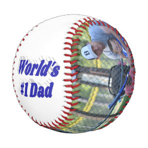 Balle De Baseball Numéro 1 Papa Photo Fête des pères bleu