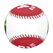 Balle De Baseball Numéro et photo du maillot rouge (Dos)