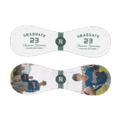 Balle De Baseball Numéro Jersey | Monogramme de la graduation verte (Panneaux)