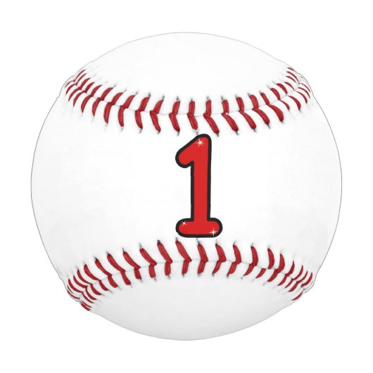 Balle De Baseball Numéros 1, un, 1 an, numéro 1, numéro un (Devant)