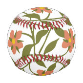 BALLE DE BASEBALL ORANGE FLEURS (Dos)