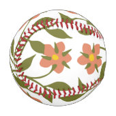 BALLE DE BASEBALL ORANGE FLEURS (Devant Gauche)