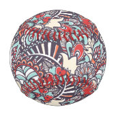 Balle De Baseball Paisley Floral Doodle Motif (Devant)