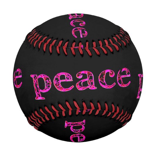 Balle De Baseball paix rose sur noir (Dos)