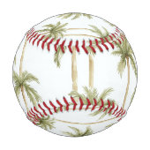 Balle De Baseball Palmiers blancs verts tropicaux (Dos)