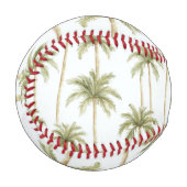 Balle De Baseball Palmiers blancs verts tropicaux (Devant Gauche)