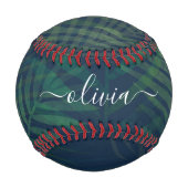 Balle De Baseball Palmiers vert foncé motif feuille (Dos)