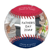 Balle De Baseball Papa de baseball sera 2 photo personnalisée (Devant)