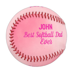 Balle De Baseball Papa de softball rose personnalisé