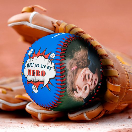 Balle De Baseball Papa Hero Superhero Papa's Day Photo Baseb