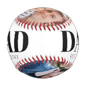 Balle De Baseball Papa personnalisé année d'établissement 3 photo Fê (Dos)