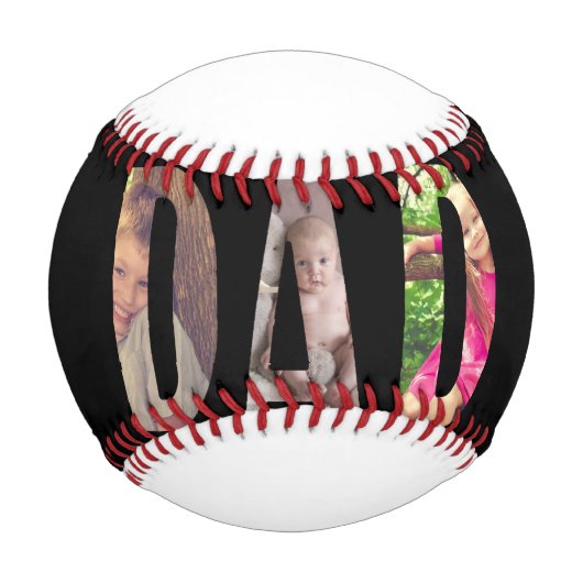 Balle De Baseball Papa Photo Collage Fête des pères (Devant)