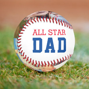 Balle De Baseball PAPA TOUTE ÉTOILE Deux photos personnalisées pour