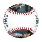 Balle De Baseball Papa, tu es mon héros Papa 2 Photo Collage (Dos)