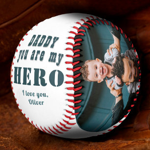 Balle De Baseball Papa, tu es mon héros Papa 2 Photo Collage