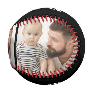 Balle De Baseball Papa Typographie Gras Noir 3 Photo