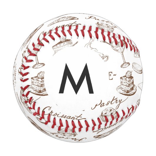 Balle De Baseball Papier moelleux monogramme (Devant Gauche)
