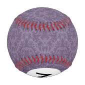 Balle De Baseball Papier peint floral violet Monogram 2 (Dos)