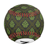 Balle De Baseball Papier peint Monogramme vert floral (Dos)