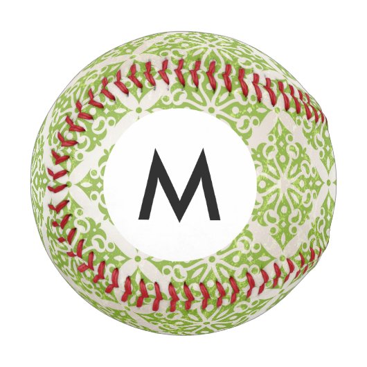 Balle De Baseball Papier peint Vintage Monogramme (Devant Gauche)