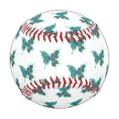 Balle De Baseball Papillon aux plumes de paon vert (Dos)
