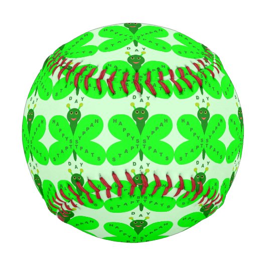 Balle De Baseball Papillon de baseball de la Saint-Patrick (Devant)