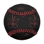 Balle De Baseball papillons aux contours roses noir Thunder_Cove (Dos)