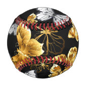 Balle De Baseball Papillons blancs et dorés (Dos)