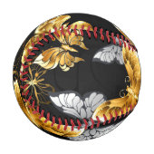 Balle De Baseball Papillons blancs et dorés (Devant Gauche)