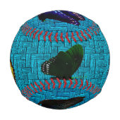 Balle De Baseball Papillons sur Baseball Turquoise (Dos)
