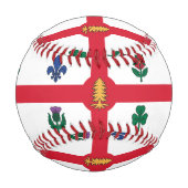 Balle De Baseball Patriotic baseball with flag of Montreal, Canada (Dos)