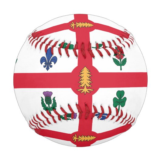Balle De Baseball Patriotic baseball with flag of Montreal, Canada (Devant)