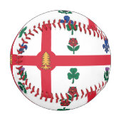 Balle De Baseball Patriotic baseball with flag of Montreal, Canada (Devant Gauche)
