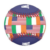 Balle De Baseball Patriotique IRLANDAIS DRAPEAU AMÉRICAIN Écriture p (Dos)