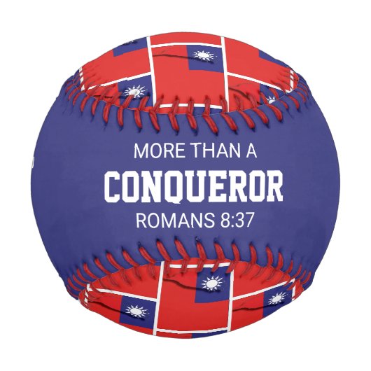 Balle De Baseball Patriotique PLUS QUE CONQUÉRANT DRAPEAU TAIWAN Per (Devant)