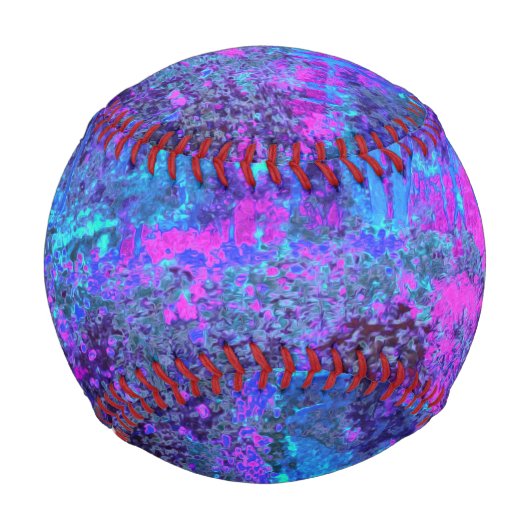 Balle De Baseball Paysage impressioniste rose chaud et bleu (Devant)