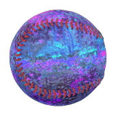 Balle De Baseball Paysage impressioniste rose chaud et bleu (Devant Gauche)