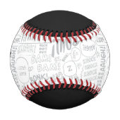 Balle De Baseball PEANUTS | Snoopy on Black White Comics (Devant)