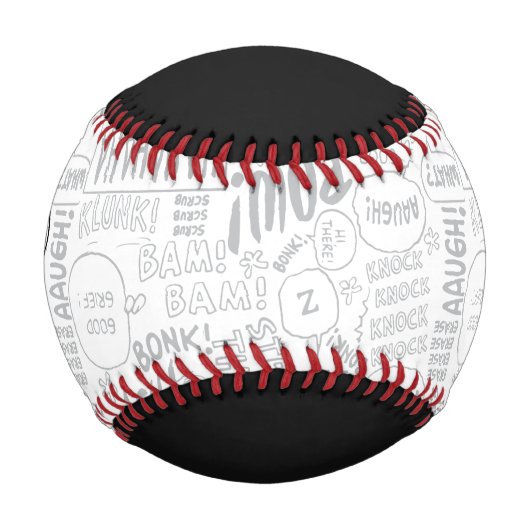 Balle De Baseball PEANUTS | Snoopy on Black White Comics (Devant)